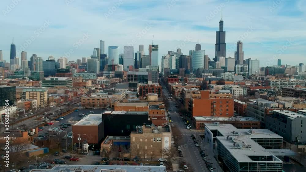 skyline view of Chicago downtown metropolitan area on a clear sunny day the vivid colors of the buildings architecture are amazing as the general traffic flows through the metropolis city skyline view of Chicago downtown metropolitan area on a clear sunny day the vivid colors of the buildings architecture are amazing as the general traffic flows through the metropolis city