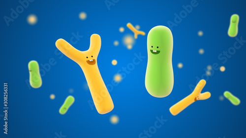 Cartoon shape bifidobacteria