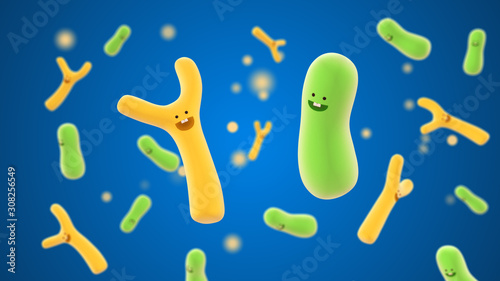 Cartoon shape bifidobacteria
