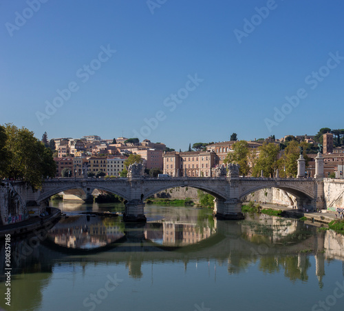 One of the Roman bridges in Italy over the Tiber