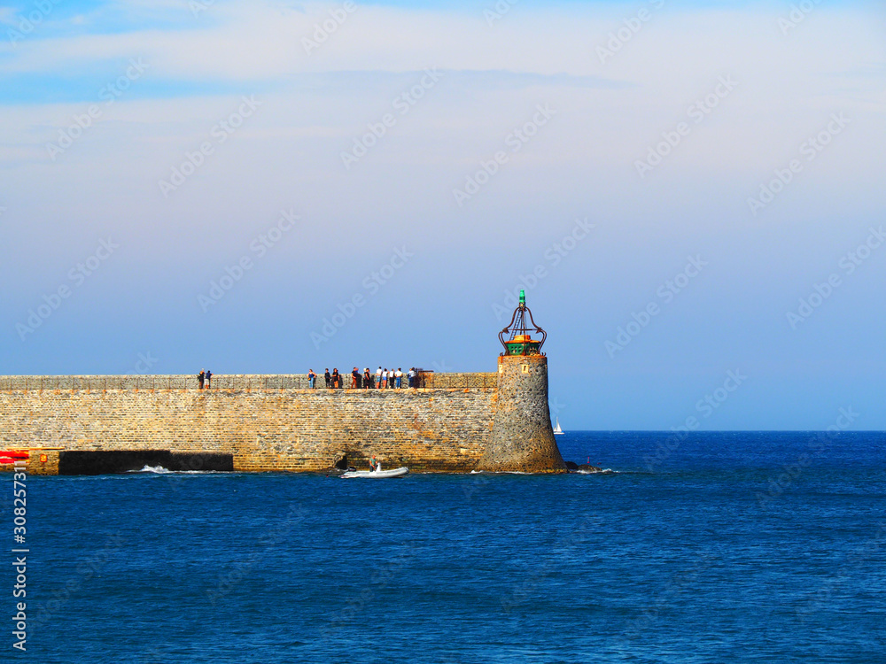 View of the lighthouse in Collioure, France