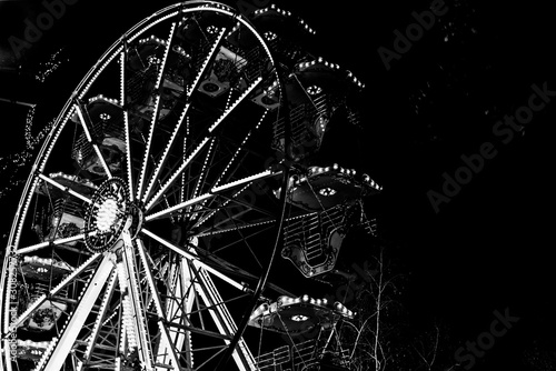 illuminated ferris wheel at night