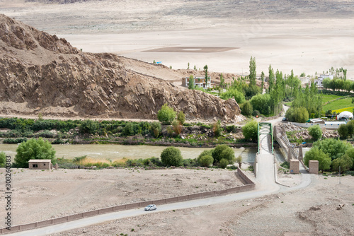 Ladakh, India - Jul 06 2019 - Beautiful scenic view from Stakna Village in Ladakh, Jammu and Kashmir, India. photo