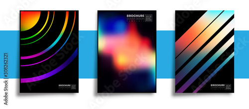 Set of abstract design posters with colorful gradient textures for wallpaper, flyer, poster, brochure cover, typography or other printing products. Vector illustration