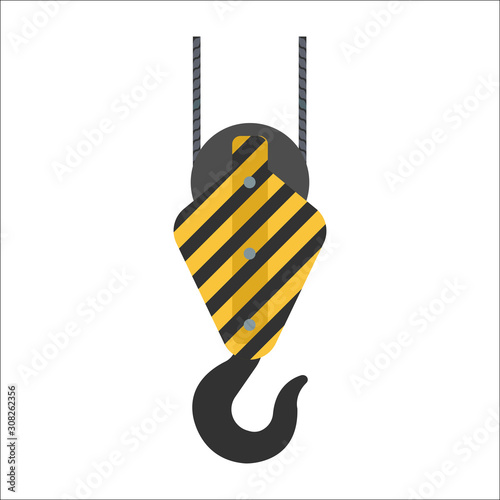 Vector crane hooks. A set of hooks in a flat style for web design or printing, etc