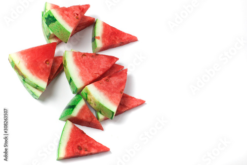 watermelon slices on a white background