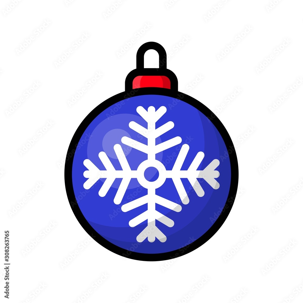 Cute Christmas ball, isolated on white background Cute Christmas ball, isolated on white background
