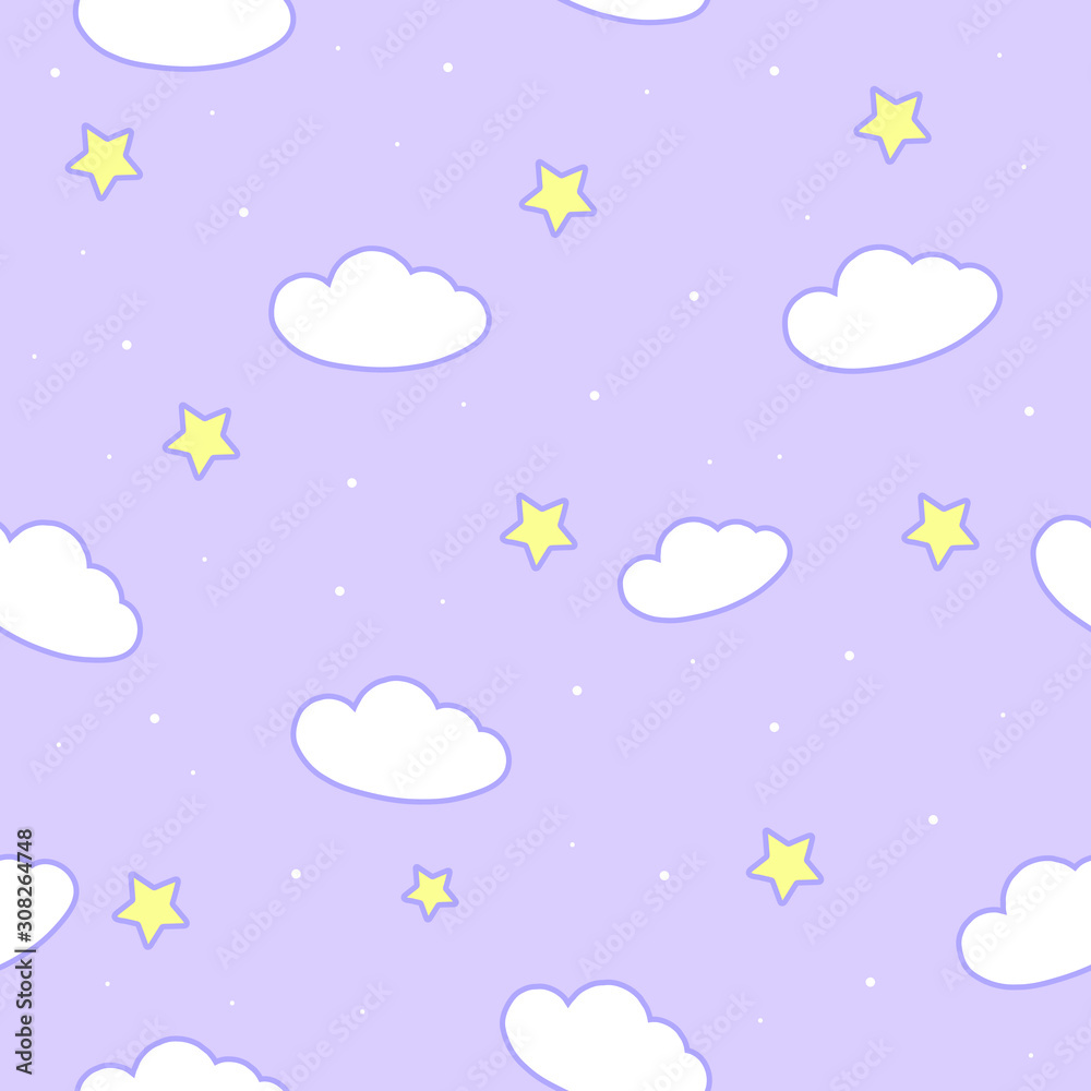 adorable baby blue sky seamless pastel pattern