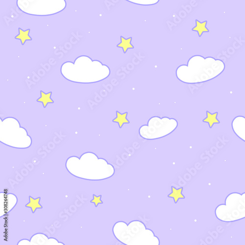 adorable baby blue sky seamless pastel pattern