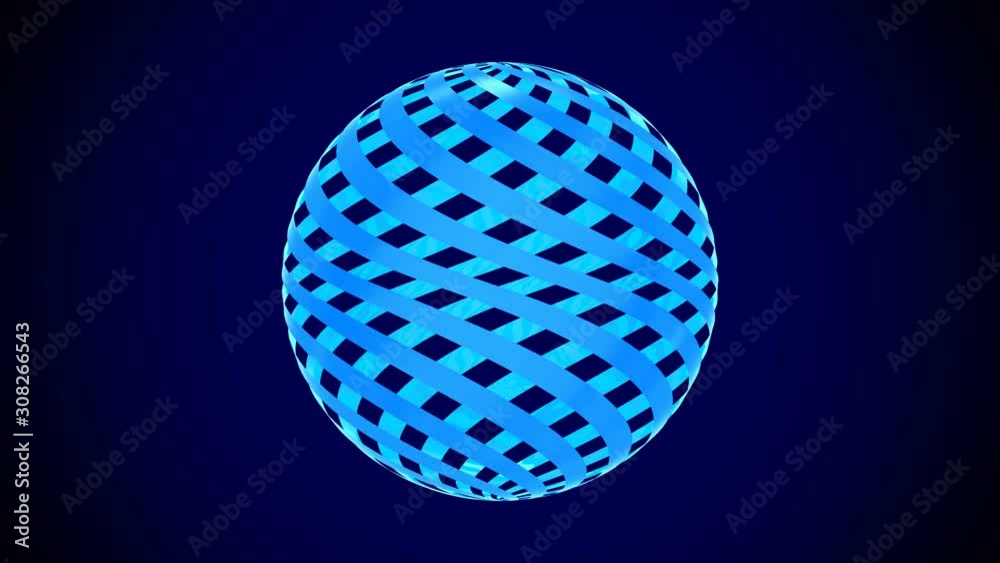 abstract sphere on blue background. Isolated 3D render abstract sphere on blue background. Isolated 3D render