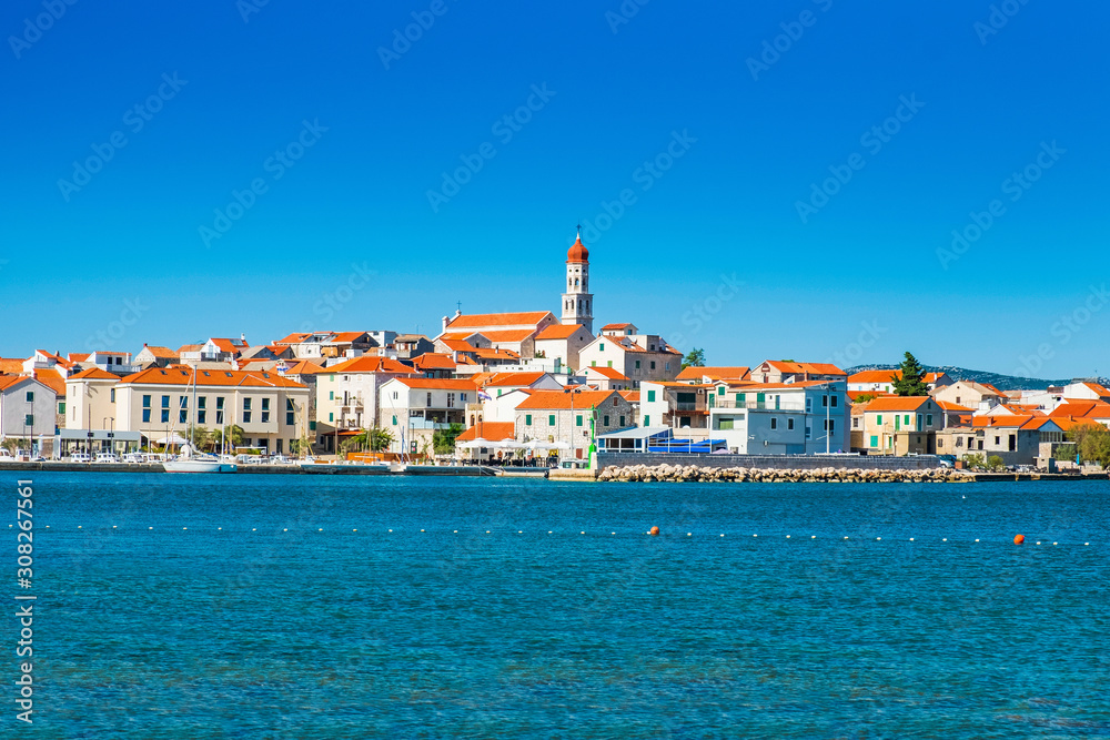 Adriatic coast in Croatia, beautiful town of Betina on Murter island in Dalmatia