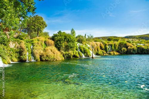 Nature landscape, green Zrmanja river in Muskovci in Croatia