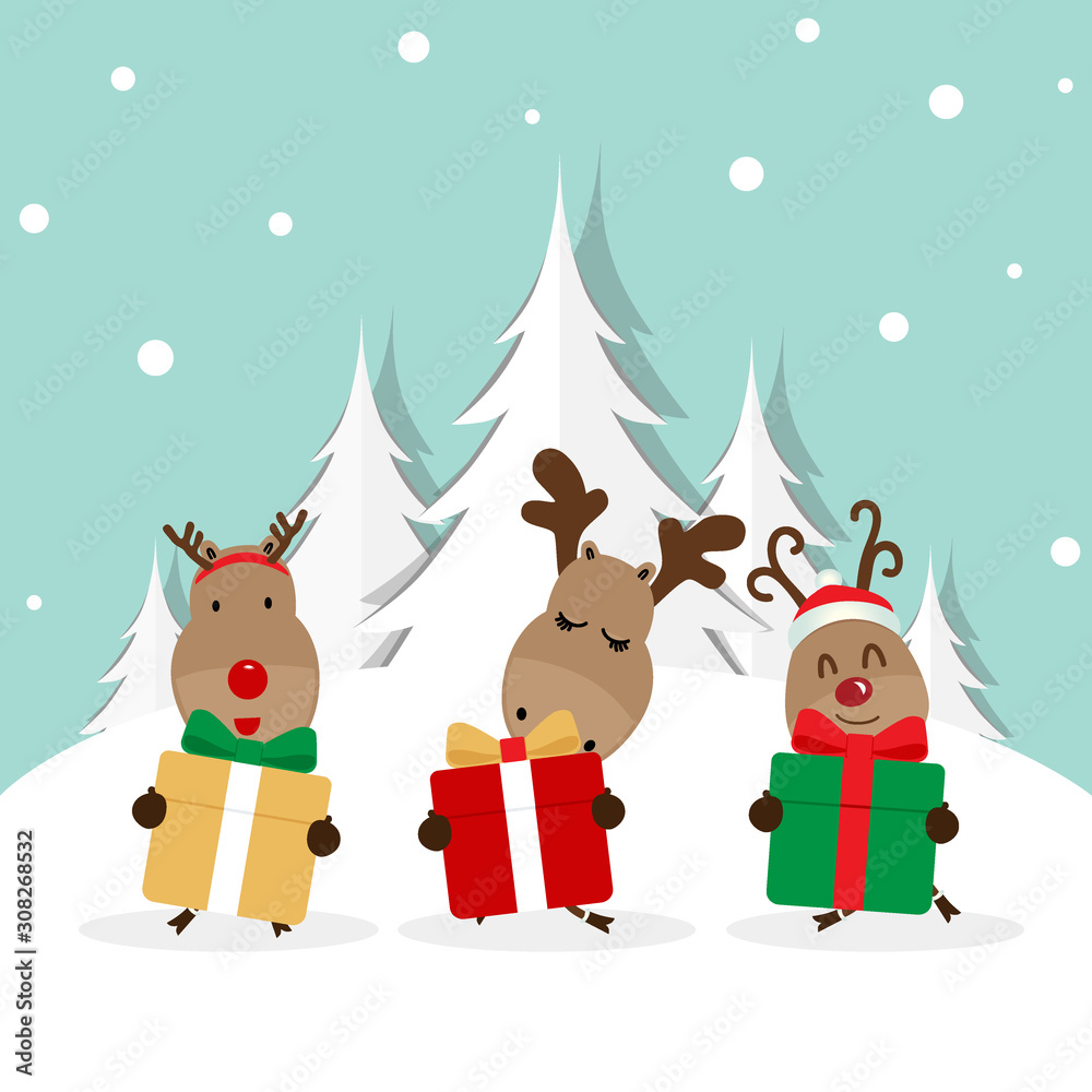 Cute reindeer. Christmas background. Christmas Greeting Card. Vector illustration. Cute reindeer. Christmas background. Christmas Greeting Card. Vector illustration.