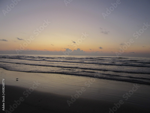 Sunrise and Low Tide at the Seashore on Corpus Christi Texas