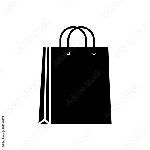 Shopping bag icon, logo isolated on white background