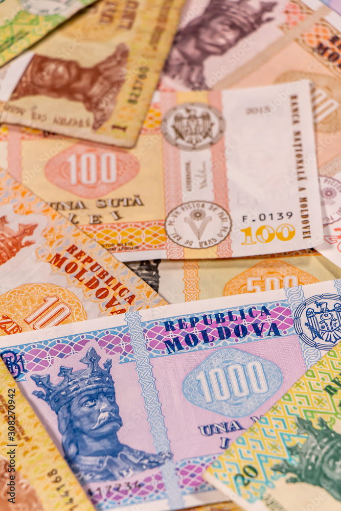 Fototapeta premium Moldovan leu. MDL banknotes
