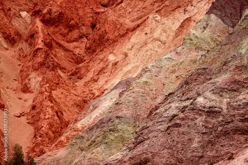 Texture detail of the hill of the seven colors in Purmamarca, Jujuy, Argentina