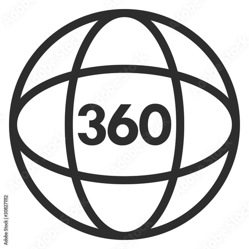 Video tour 360 degree vector icon