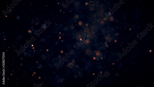 glowing particles, stars and sparkling flow, abstract background © kerenby