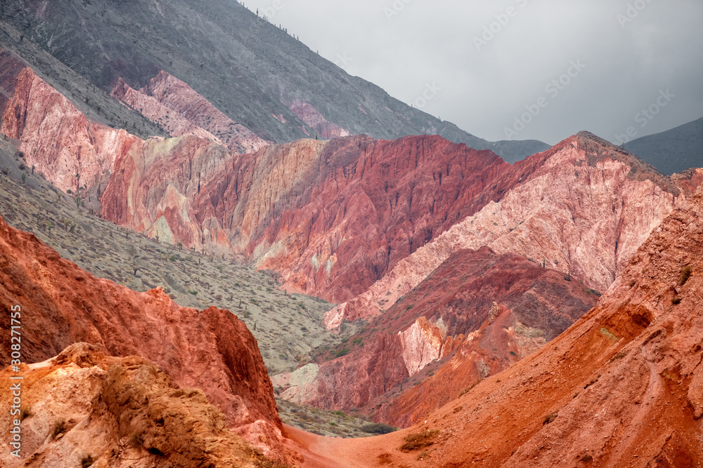 Colorful mountain range in Purmamarca, Jujuy, Argentina