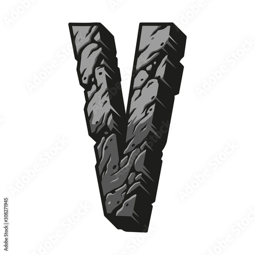 Desert design letter V vintage template