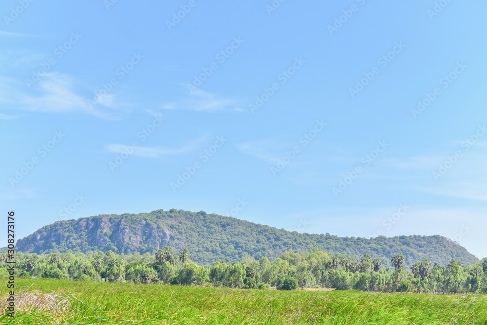 Nature Landscape of Lush Green Mountains in Pranburi District, Thailand