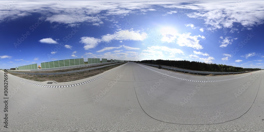 Highway in Construction 360 Panorama Stock Photo Adobe Stock