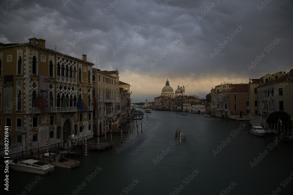 Stormy clouds over Grand Canal at sunrise