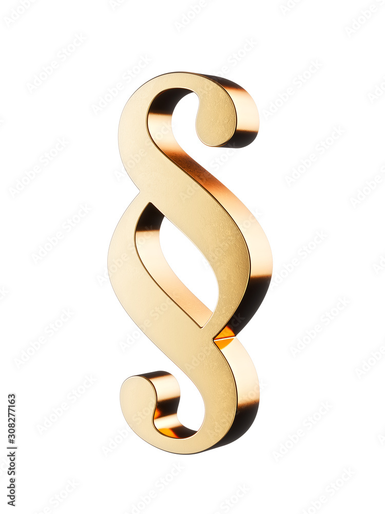 Law paragraph golden symbol isolated Law paragraph golden symbol isolated