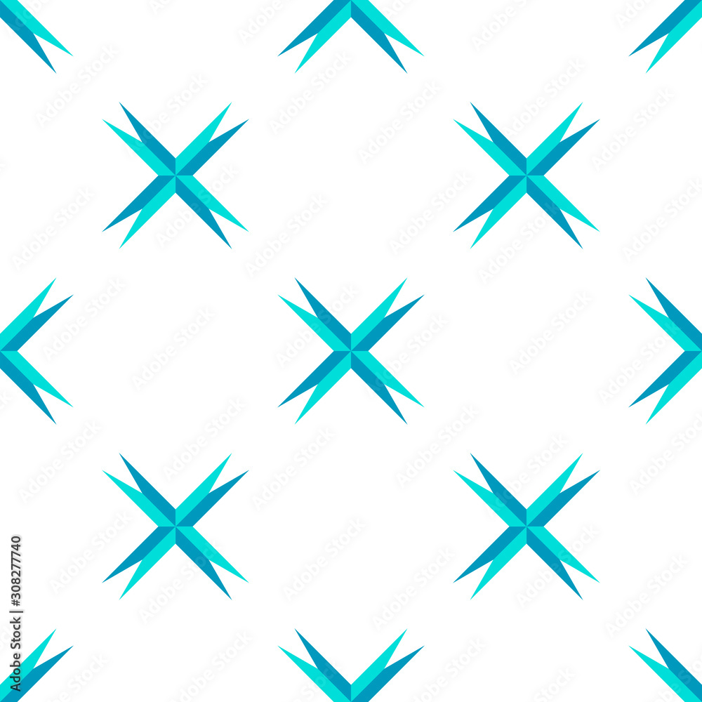 Obraz premium Abstract star seamless pattern. Geometric tile, mosaic background. Wrapping paper. Vector illustration. 