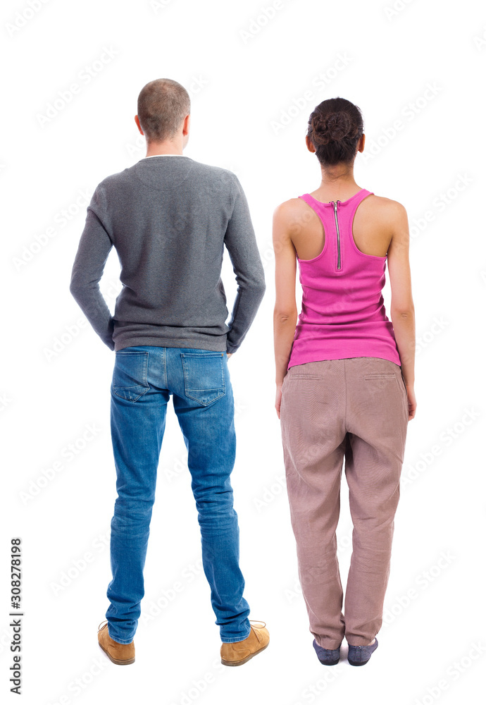 Back view of couple. Back view of couple.