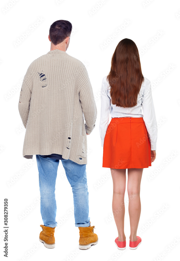 Back view of couple. Back view of couple.
