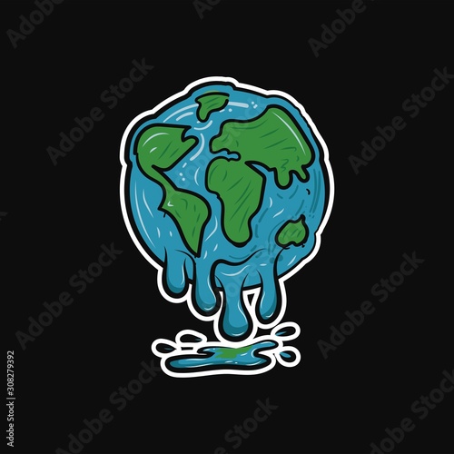 climate change global warming planet earth isolated and melting