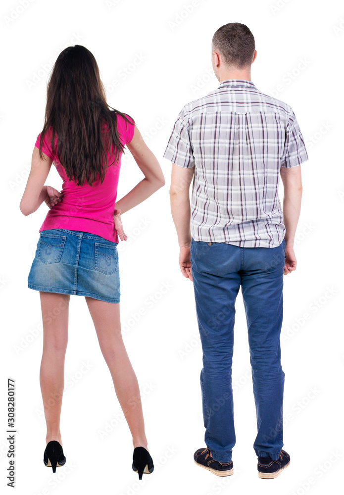 Back view of couple. Back view of couple.