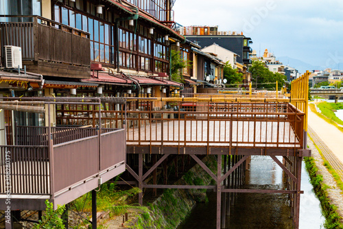 Kamogawa riverbed in Kyoto, Japan