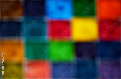 Blur square or pixel colorful display in abstract background in digital concept