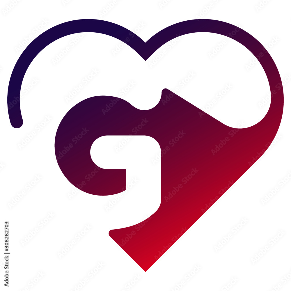 Heart love alphabet line icon black name valentine day shadow gradient Heart love alphabet line icon black name valentine day shadow gradient