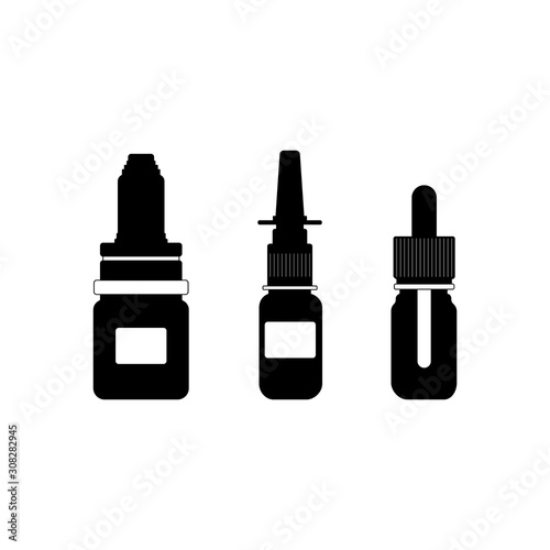 set of medical bottles