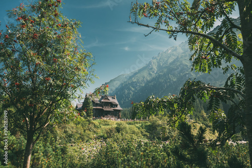 Fototapeta Naklejka Na Ścianę i Meble -  Tatra National Park, Poland. Small Mountains Lake Zabie Oko Or Ma e Morskie Oko In Summer Morning. Five Lakes Valley. Beautiful Scenic View. European Nature