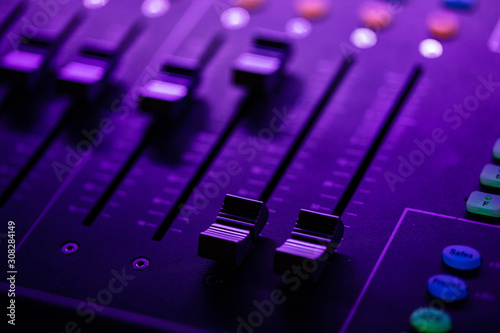 Εκτύπωση καμβά Closeup of Mixing console