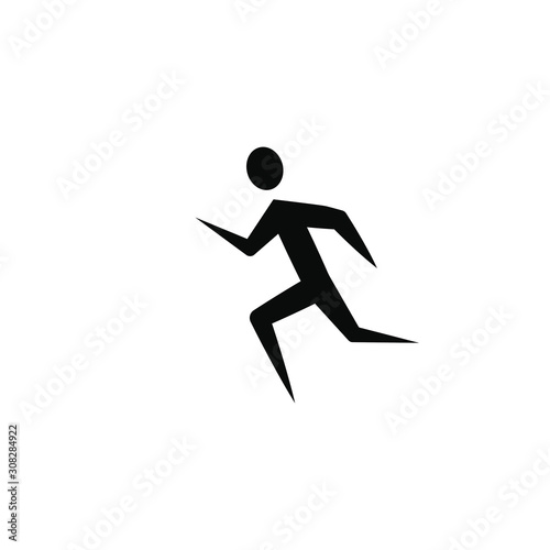 Run icon design isolated on white background. Vector illustration