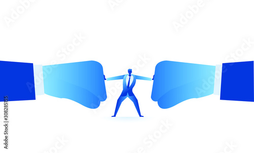 Business work concept illustration about hard work and pressure