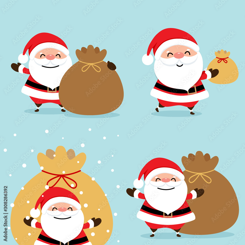 Christmas Greeting Card with Christmas Santa Claus, vector illustration Christmas Greeting Card with Christmas Santa Claus, vector illustration
