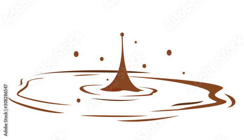 Mud puddle vector isolated. Brown autumn natural liquid