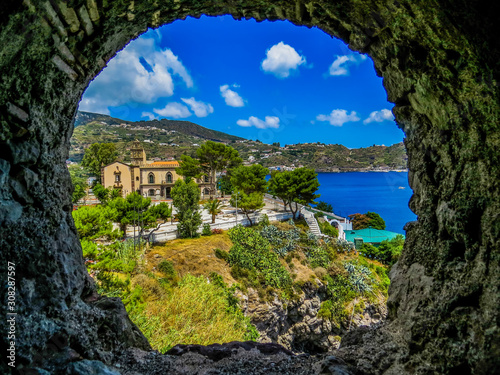 View of Lipari, Aeolian Island, Italy