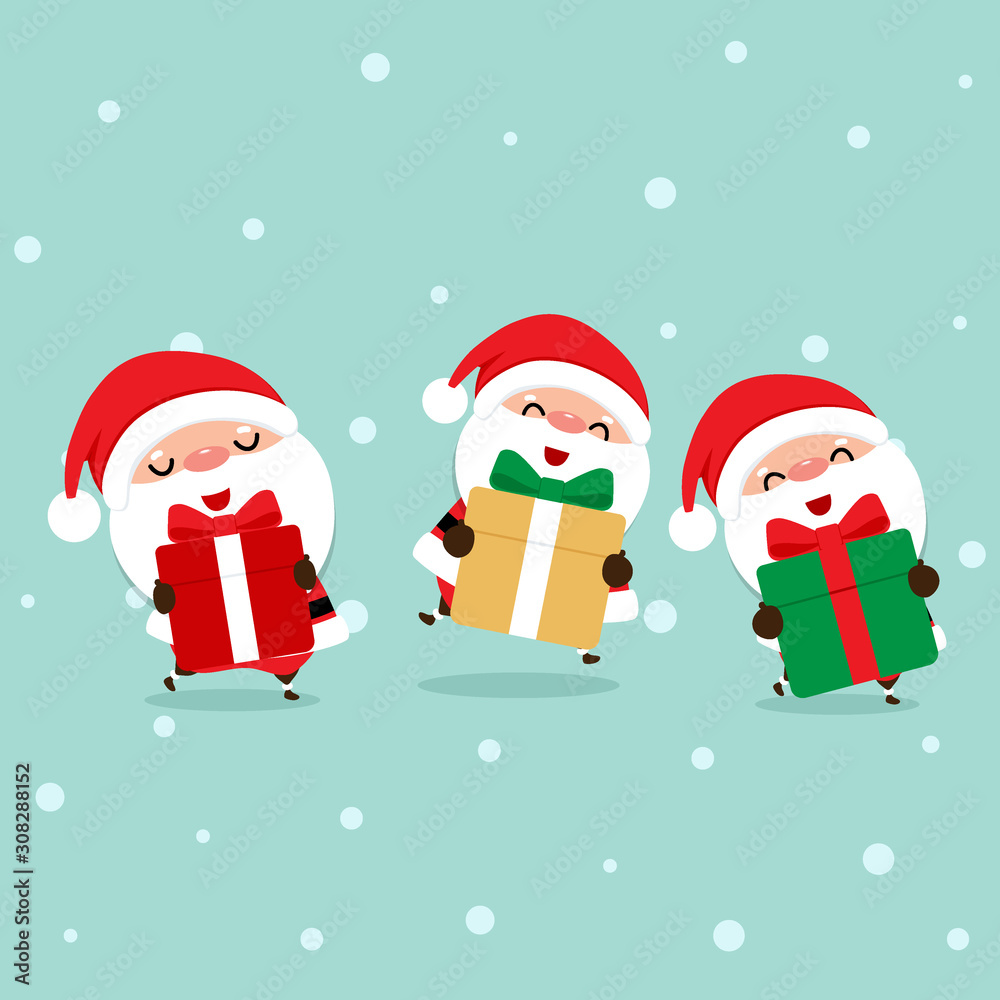 Holiday Christmas greeting card with Santa Claus. Vector illustration Holiday Christmas greeting card with Santa Claus. Vector illustration