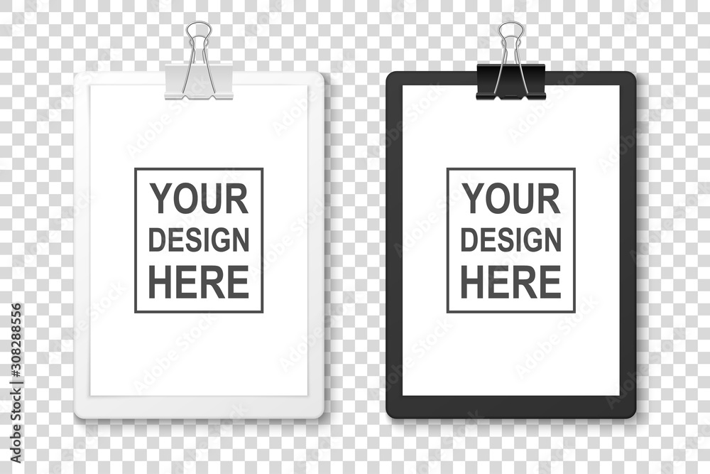 Vector Realistic Black and White Clipboard with Blank Paper, Metal Clip Icon Set Closeup Isolated on Transparent Background. Design Template for Notes, Mockup, Checklist, Questionnaire, Reminders Vector Realistic Black and White Clipboard with Blank Paper, Metal Clip Icon Set Closeup Isolated on Transparent Background. Design Template for Notes, Mockup, Checklist, Questionnaire, Reminders