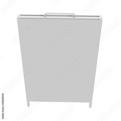 Wallpaper Mural Sandwich board. Blank menu outdoor display with clipping path. Trade show booth white and blank. 3d render isolated on white background. High Resolution Template for your design. Torontodigital.ca
