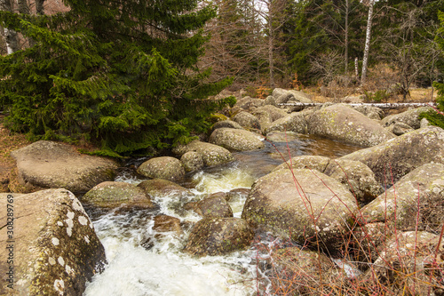 Stone river, scree, in Vitosha massif, Sofia, Bulgaria. photo