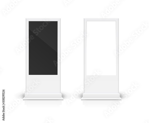 Realistic Detailed 3d Digital Signage Mockup Set. Vector
